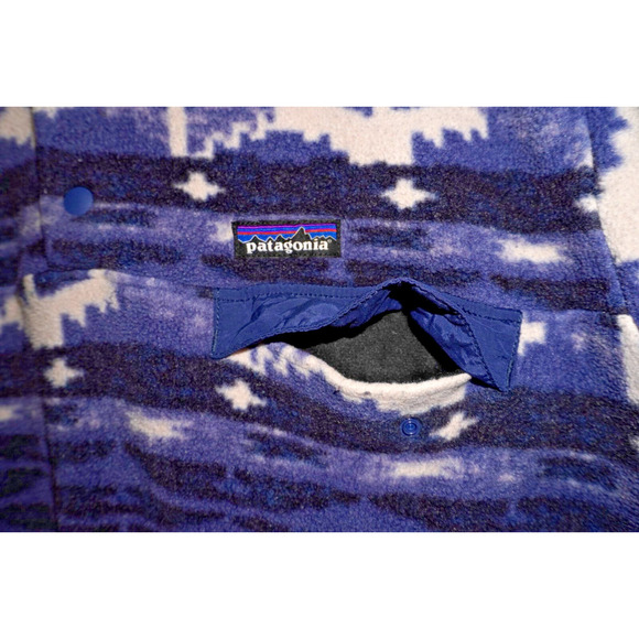 Patagonia Synchilla Snap-T Fleece Pullover Blue Aztec Print Size M - Picture 8 of 8